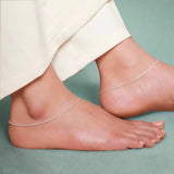 925 Sterling Silver Sleek Minimal Anklet for Women – Everyday Wear Payal