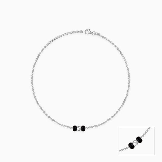 Black & Silver Premium & Elegant Anklet For Women