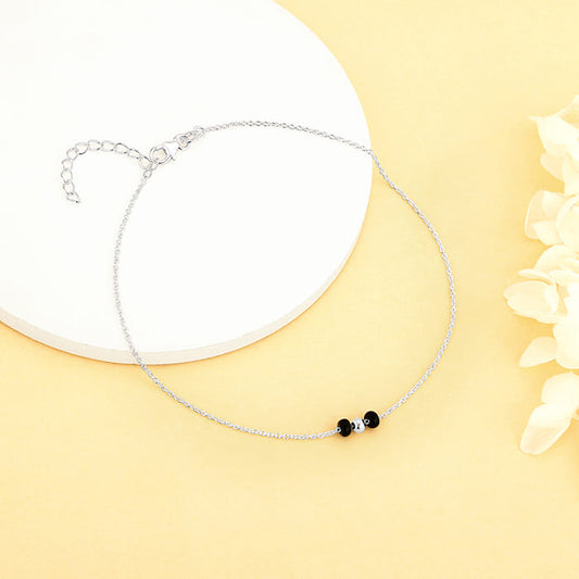 Black & Silver Premium & Elegant Anklet For Women