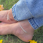 Minimalist Silver Anklet for Girls & Women- Dainty Beaded Payal