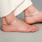 925 Sterling Silver Flat Chain Anklet for Girls & Women – Minimal Everyday Wear Payal